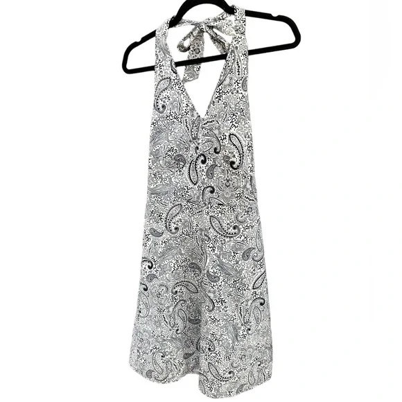 Ann Taylor | Dresses | Ann Taylor Paisley Self Tie Halter V Neck Knee  Length Casual Dress Size 4 | Poshmark